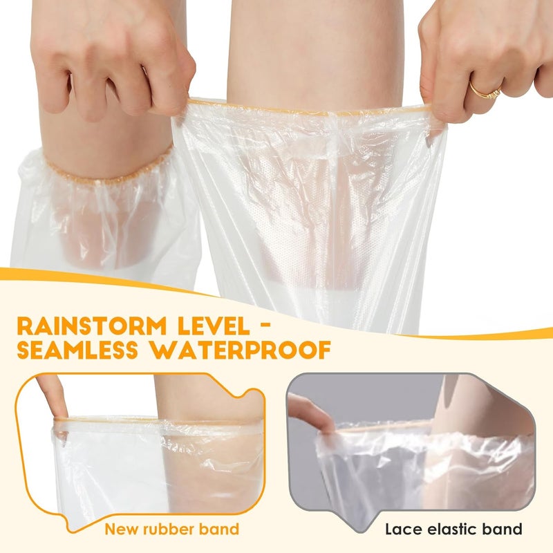 VRSHMB Disposable Kids Shoe Covers for Rain, 10 Pairs of Clear Non-Slip Plastic Rain Shoe Covers for Use in Water Parks, Disney & Rainy Days(clear, kids) - Image 3